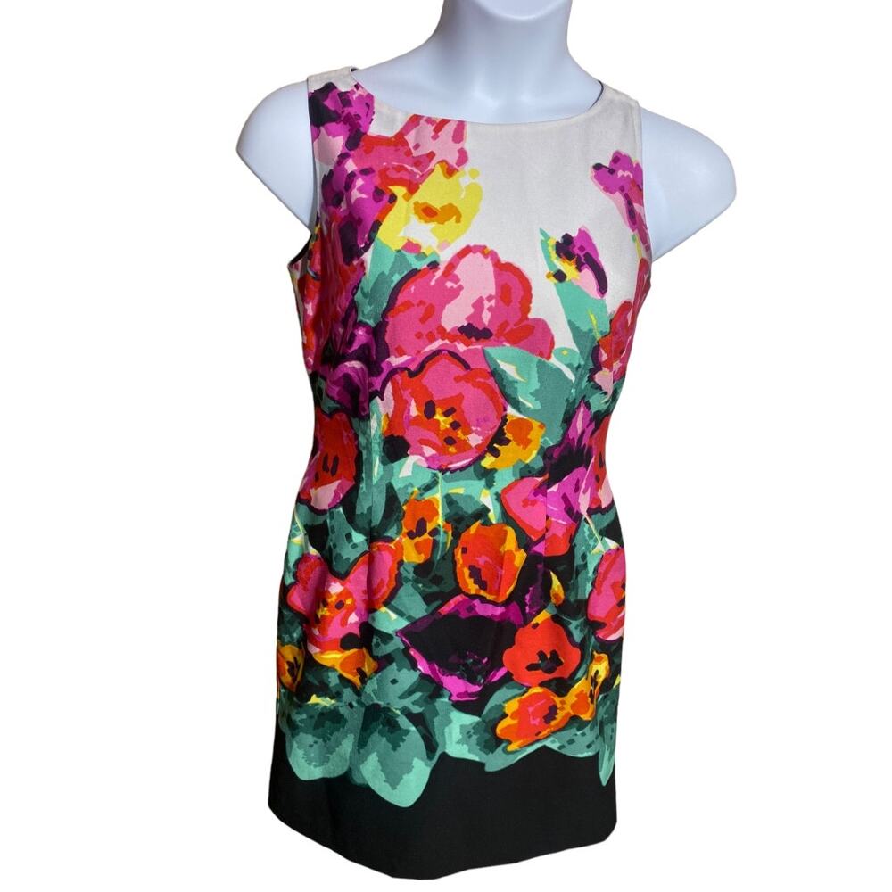 Adrianna Papell bright floral sleeveless sheath / pencil dress - women's 6 - Picture 9 of 9
